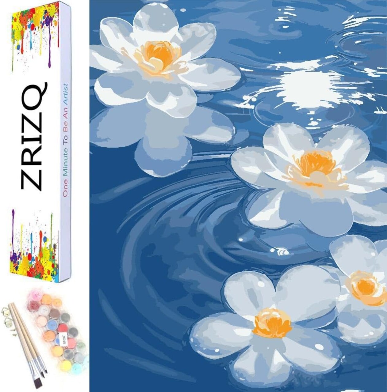 Paint by Number Kit for Adults Framed Canvas, Moon Landscape Adult Paint by Number Kits, Easy Acrylic Painting by Number with Exquisite Box